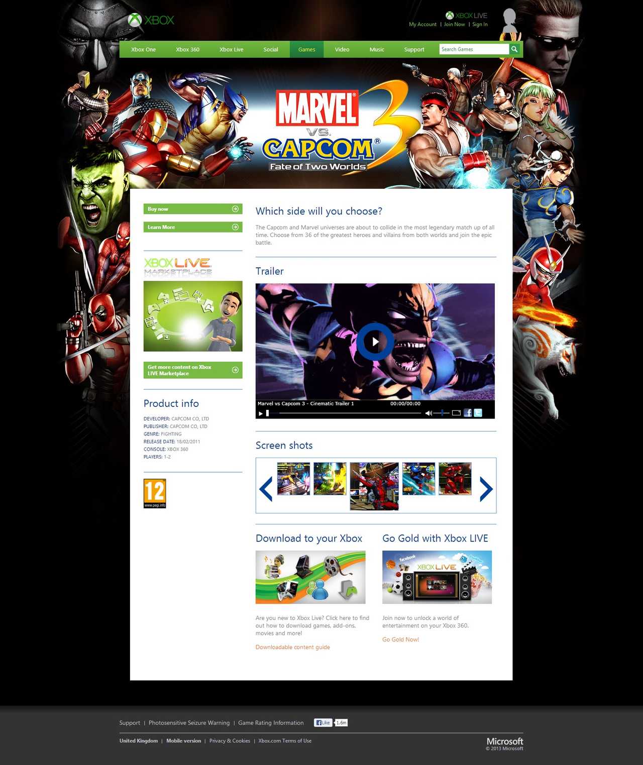 Xbox.com - Marvel vs. Capcom 3