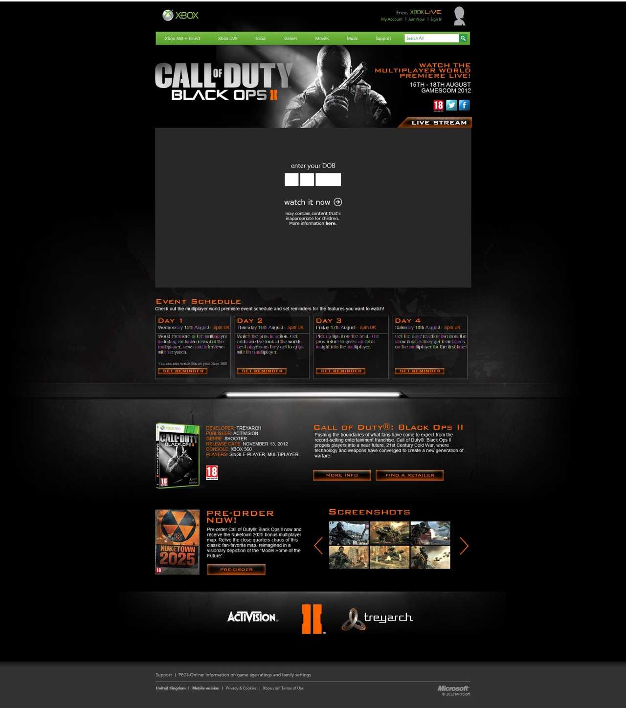 Call of Duty Black Ops II - Stream AgeGate